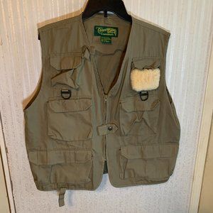 sz L/XL NWOT vintage CATCHMASTER fishing vest, khaki brown, pockets, lightweight